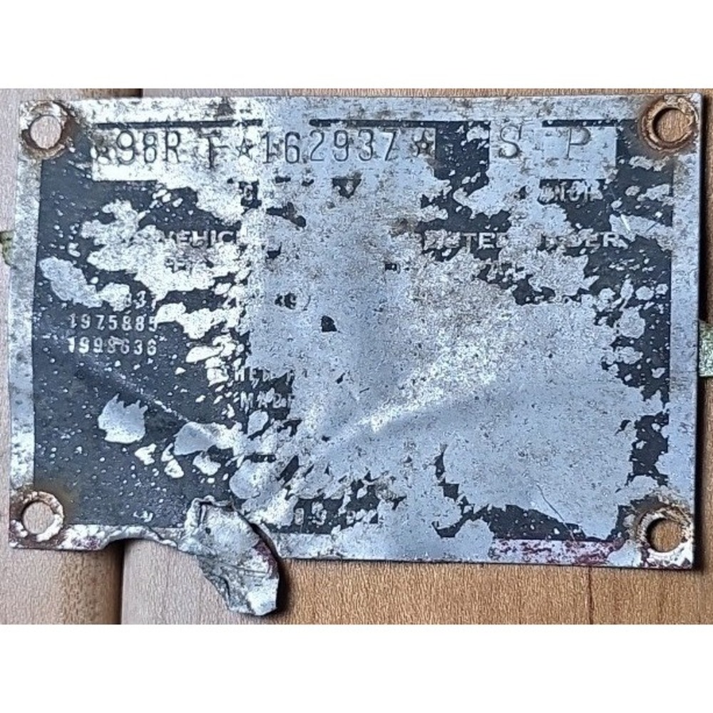 Vintage Ford Truck Data Plate